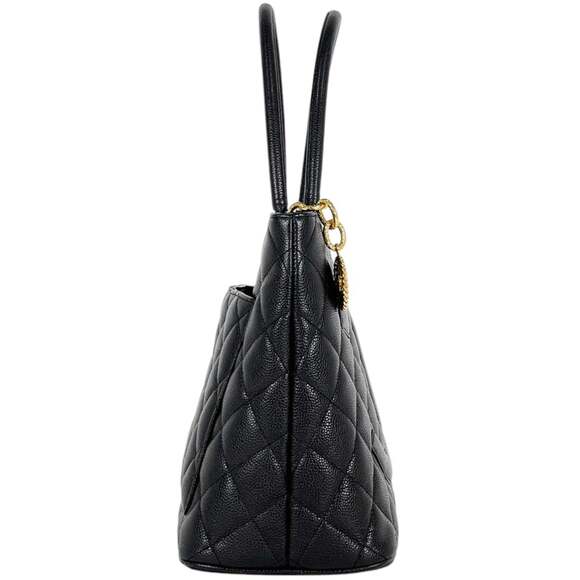 CHANEL Reissue Tote Handbag with Coco Mark, Caviar Skin, Black, A01804, Women's - Picture 4 of 12